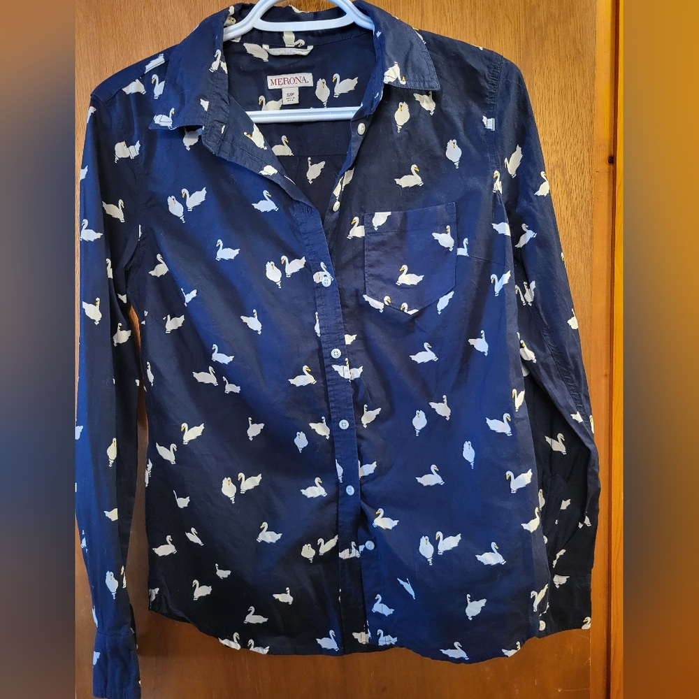 Swan print blouse